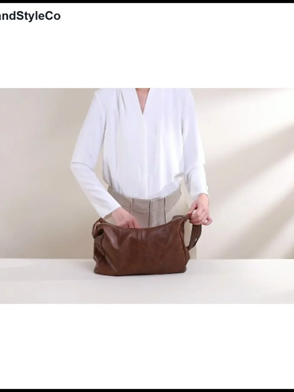 Hobo Shoulder Bag PU Leather Slouchy Tote Crossbody Purse for Women